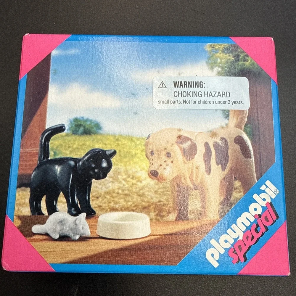 New Vintage Sealed 1999 Playmobil Special Dog, Cat & Mouse 4563